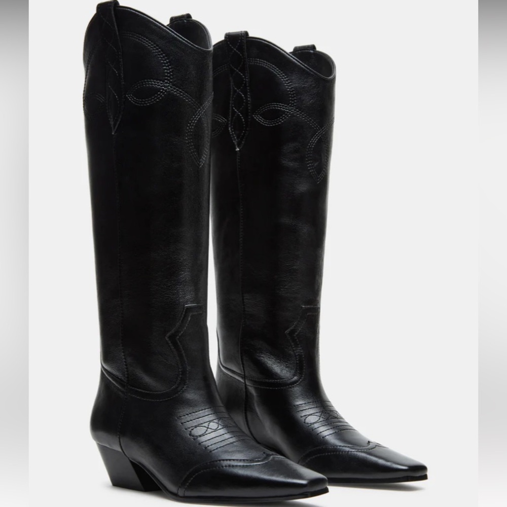Steve Madden Black Dollie Western Boot 8.5